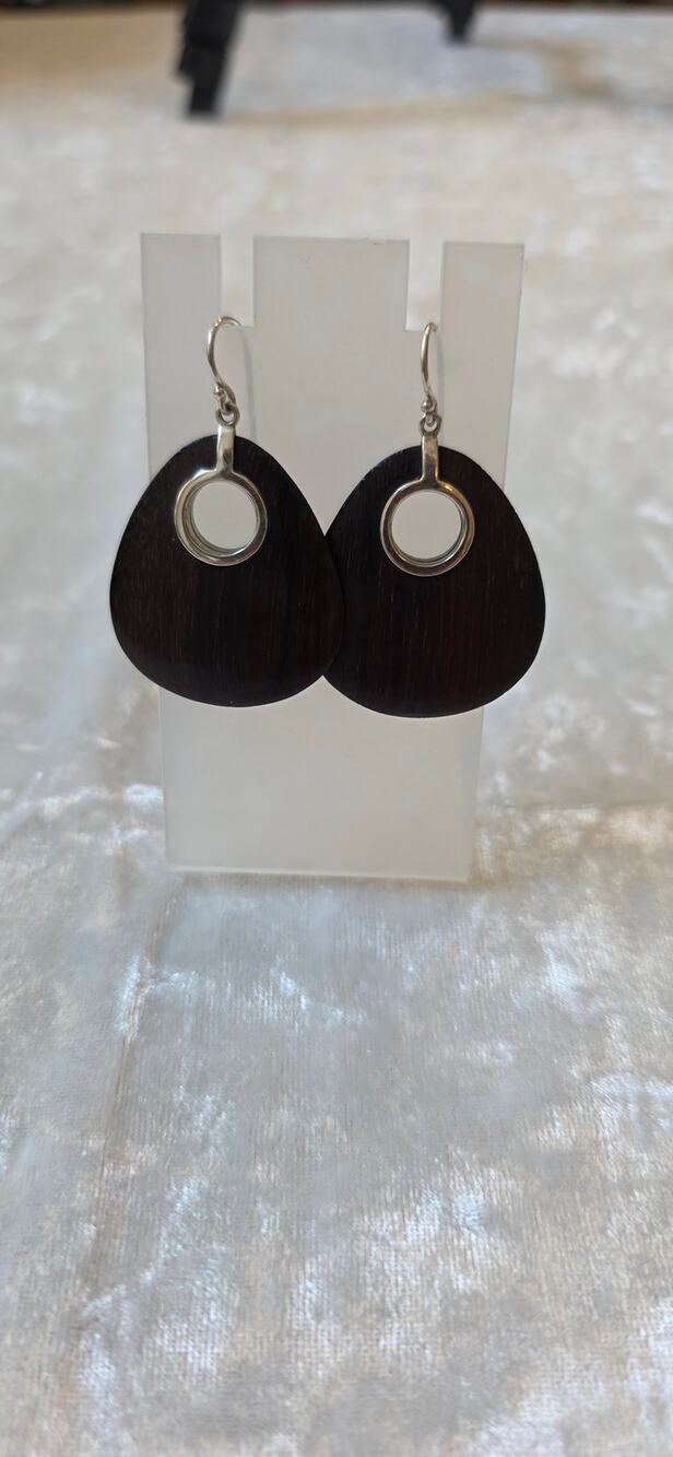 Silpada Vintage, Retired Sonokeling Wood Dangle Contemporary Earrings
